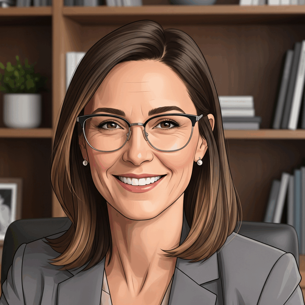 client3 A professional illustration of Dr. Sara Davis, a psychologist, with a warm and trustworthy expression