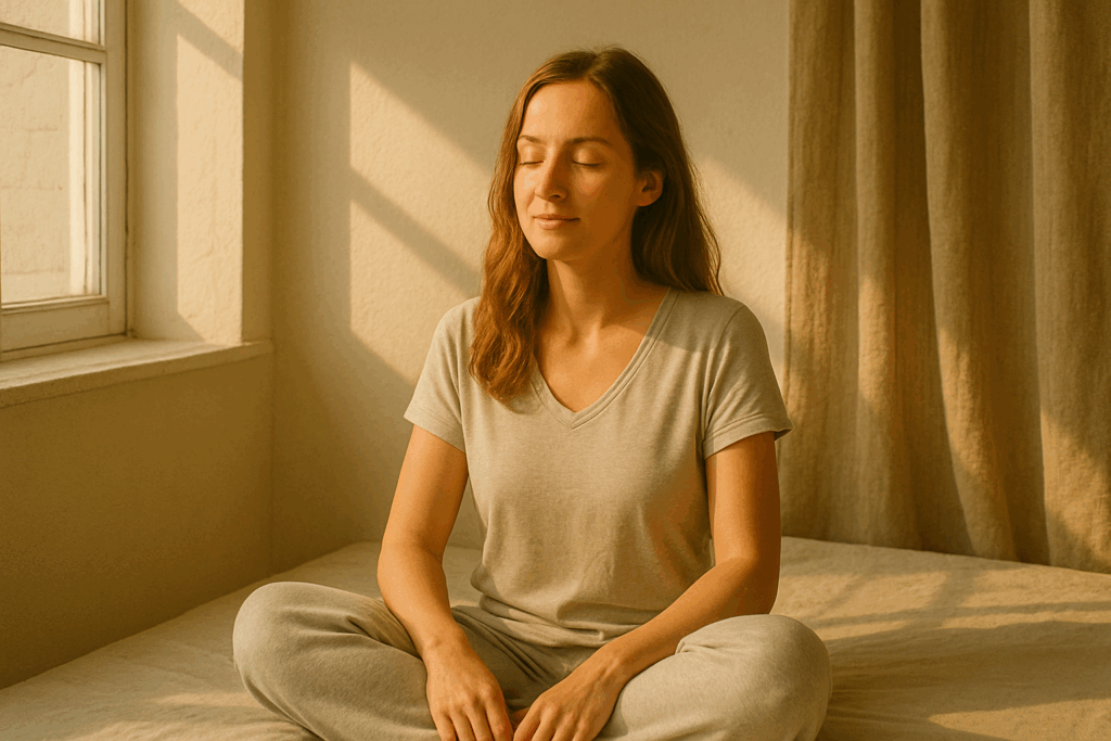 An Effortless 5-Minute Kundalini Ritual A person practicing a kundalini morning ritual for mental clarity